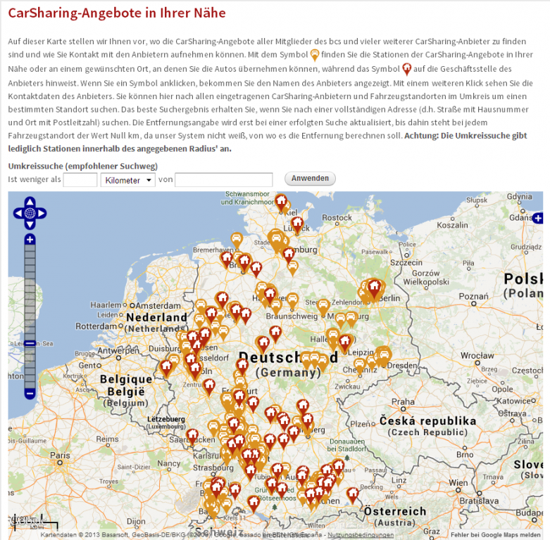 die neue Anbieter- und Stationssuche